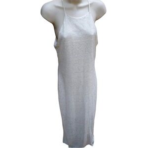 Estam size Medium ivory lace lined  thru thigh dress with stretch